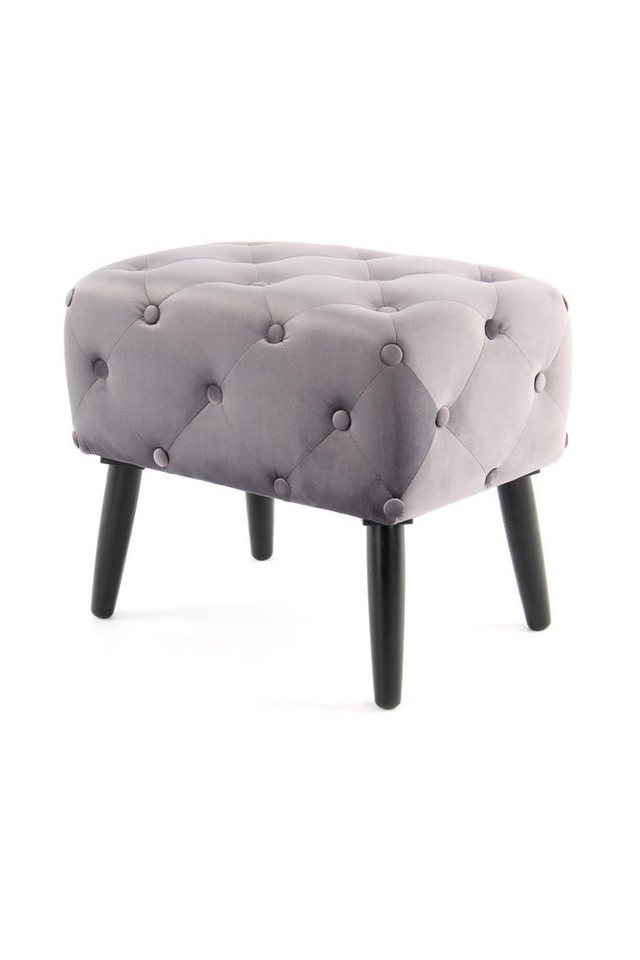 Qiyano Hocker Lounge Sitzbank Menami Grau - Samt, Garderobe, Bequem (1 St) von Qiyano