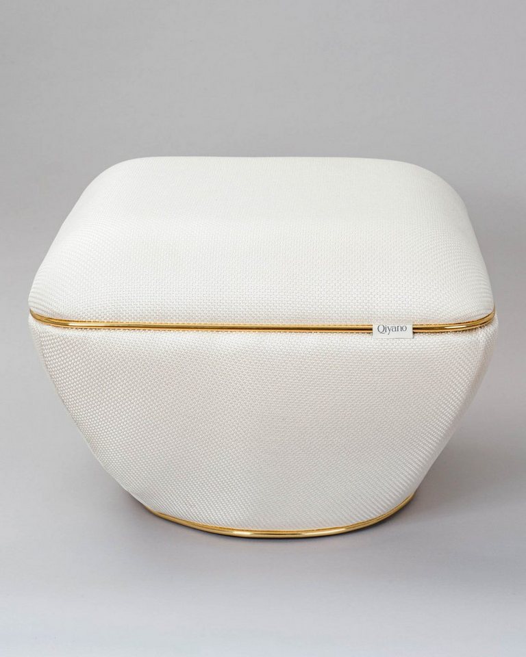 Qiyano Hocker Moderner Sitzpouf Struktur Beige, Wohnzimmer, Langlebig (1 St) von Qiyano