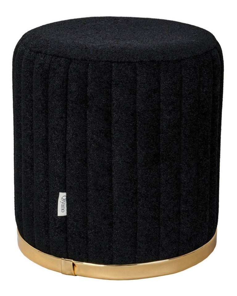 Qiyano Hocker Moderner Sitzpouf Teddy Schwarz, Garderobe Langlebig (1 St) von Qiyano