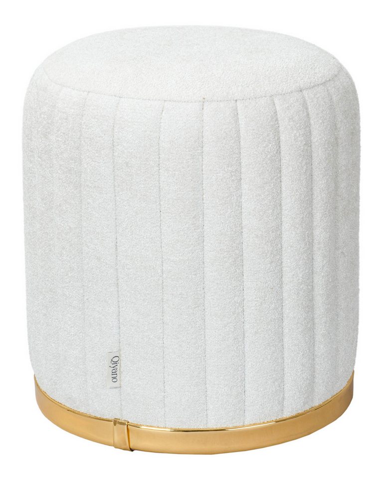 Qiyano Hocker Moderner Sitzpouf Teddy Weiß, Langlebig (1 St) von Qiyano