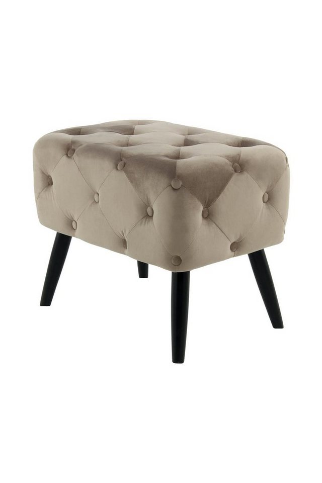 Qiyano Hocker Sitzhocker Menami Taupe - Samt, Wohn- Schlafzimmer, Deko (1 St) von Qiyano