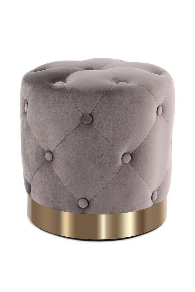 Qiyano Hocker Sitzhocker Menami Taupe - Samt, Wohn- Schlafzimmer, Deko (1 St) von Qiyano