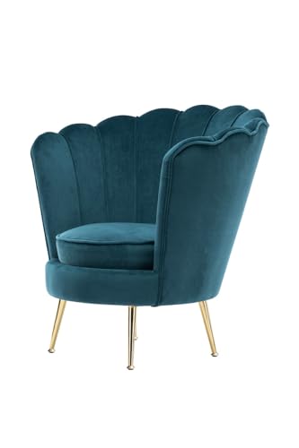 Qiyano Paora Petrol Sessel - Elegantes Design, Hochwertiger Samtbezug, Eisen-Gestell, Ideal für Wohnzimmer und Lounge von Qiyano