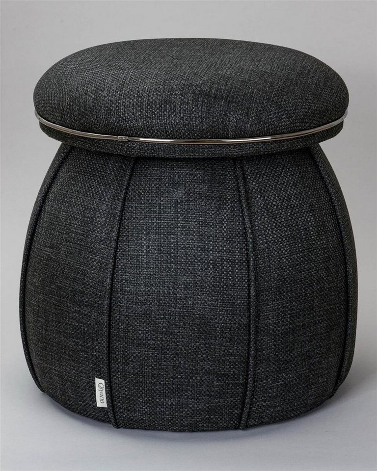 Qiyano Hocker Pouf Luana 300 Struktur Anthrazit (1 St) von Qiyano