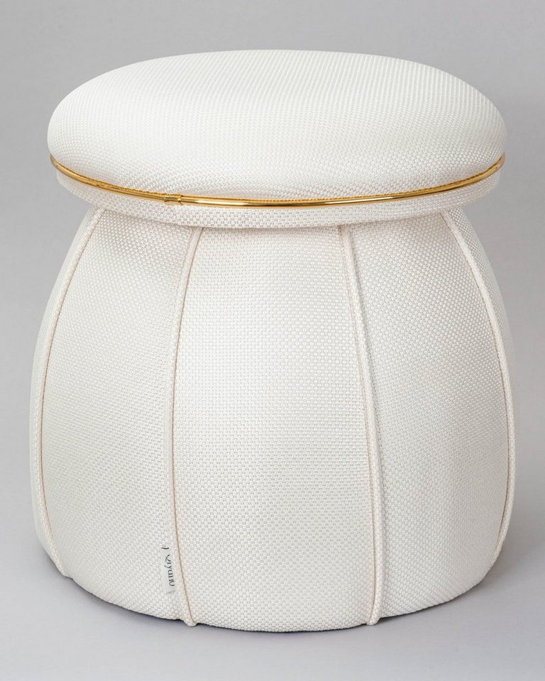 Qiyano Hocker Pouf Luana 300 Struktur Beige (1 St) von Qiyano