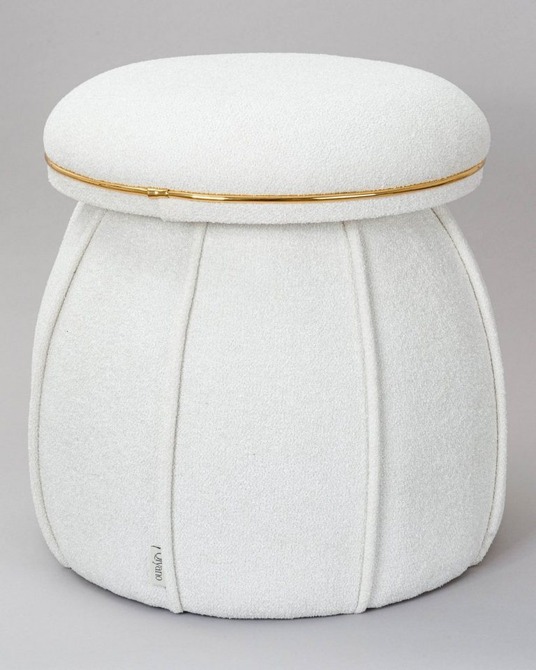 Qiyano Hocker Pouf Luana 200 Teddy Weiß (1 St) von Qiyano