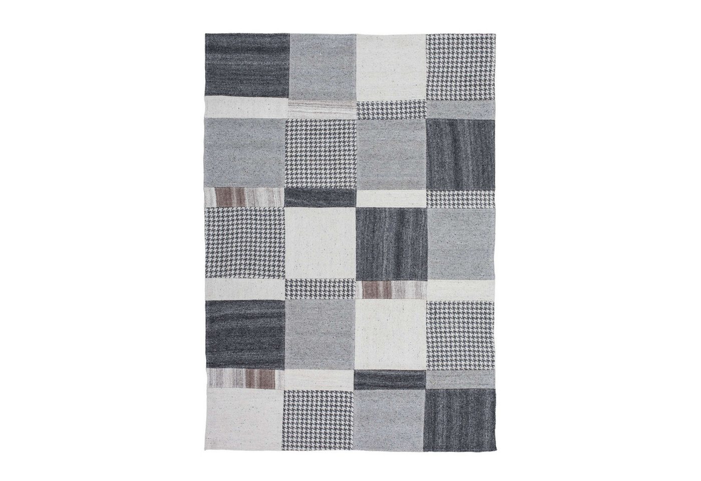 Qiyano Teppich Flachflorteppich Julieta 100 Grau 160 x 230 cm, Höhe: 100 mm von Qiyano