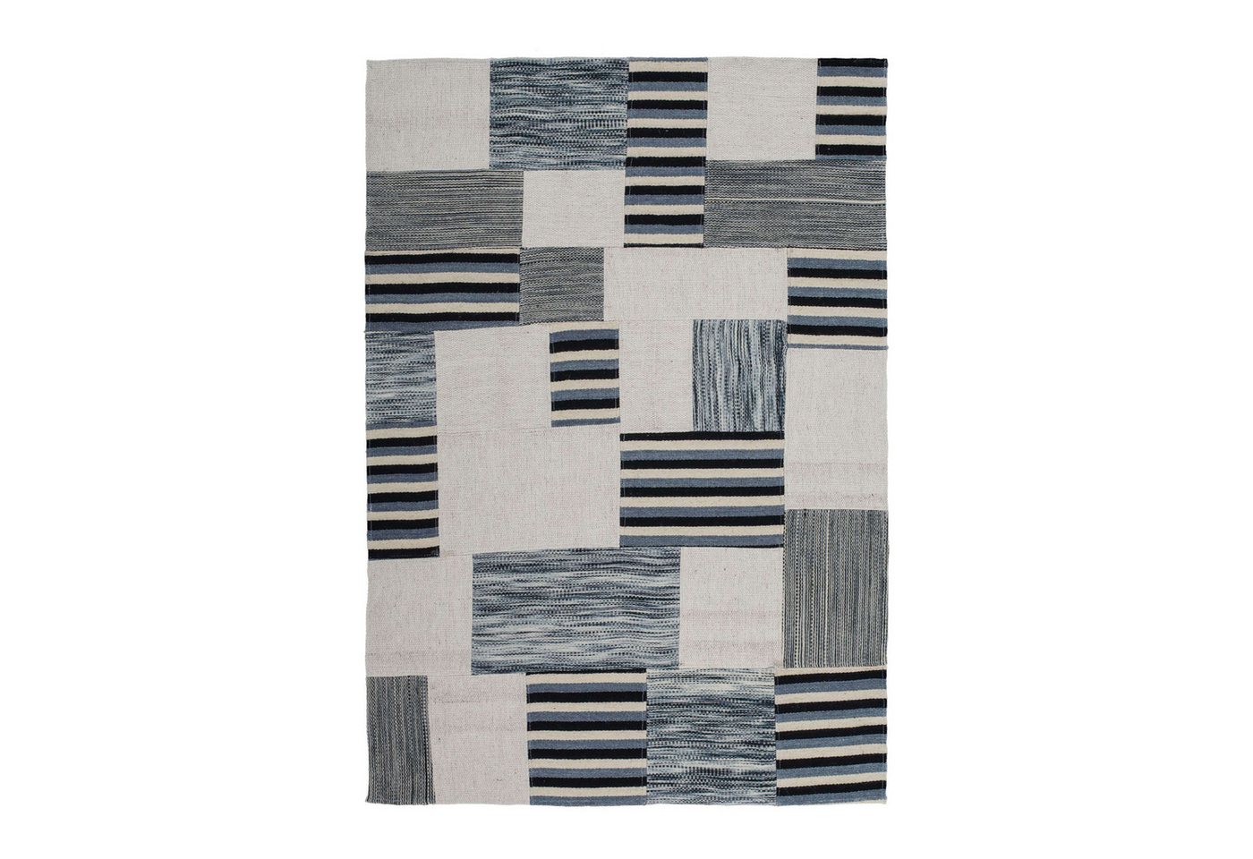 Qiyano Teppich Flachflorteppich Leandro 100 Grau 160 x 230 cm, Höhe: 100 mm von Qiyano