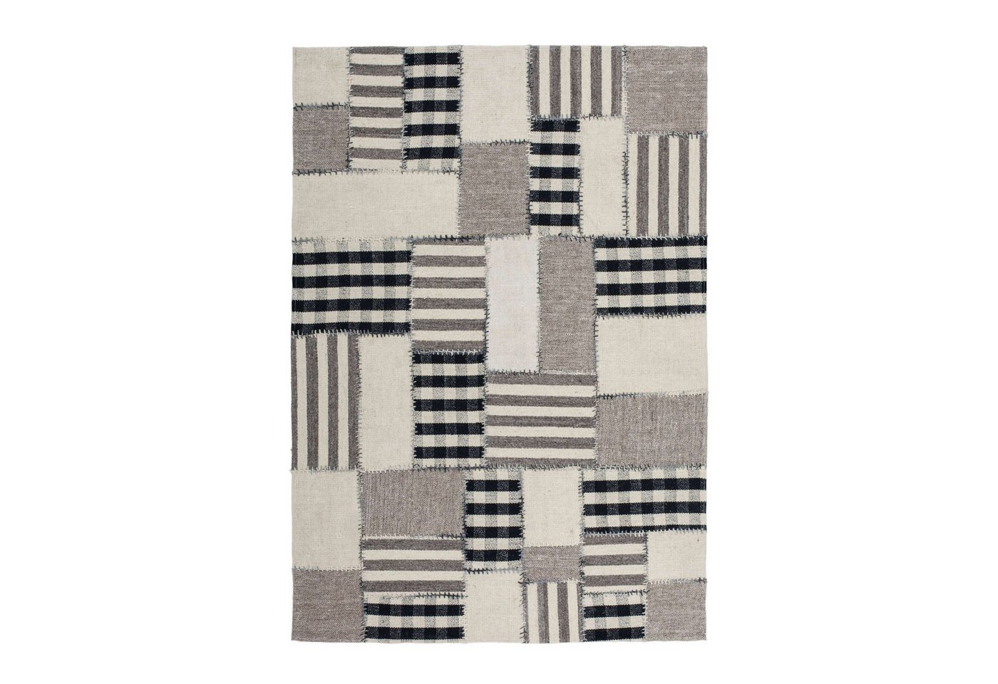 Qiyano Teppich Flachflorteppich Luisa 100 Grau 160 x 230 cm, Höhe: 100 mm von Qiyano