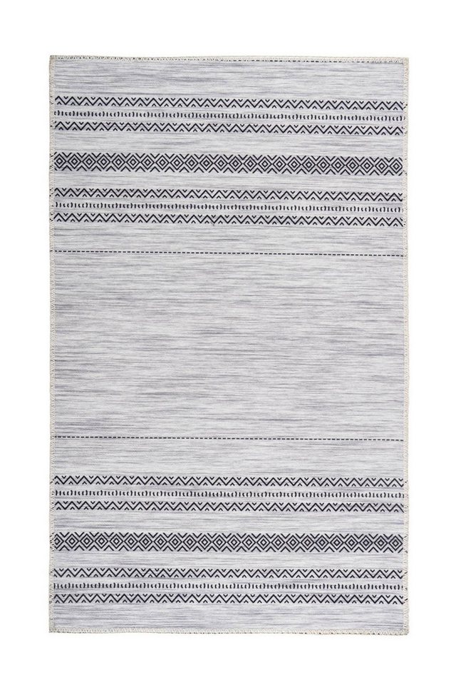 Teppich Kurzflorteppich Alahele 100 Grau 120 x 180 cm, Qiyano, rechteckig, Höhe: 0.5 mm von Qiyano