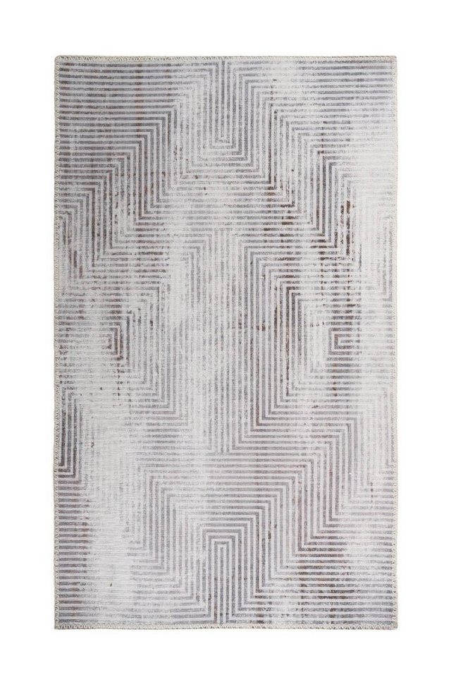 Teppich Kurzflorteppich Alahele 600 Taupe 120 x 180 cm, Qiyano, rechteckig, Höhe: 0.5 mm von Qiyano