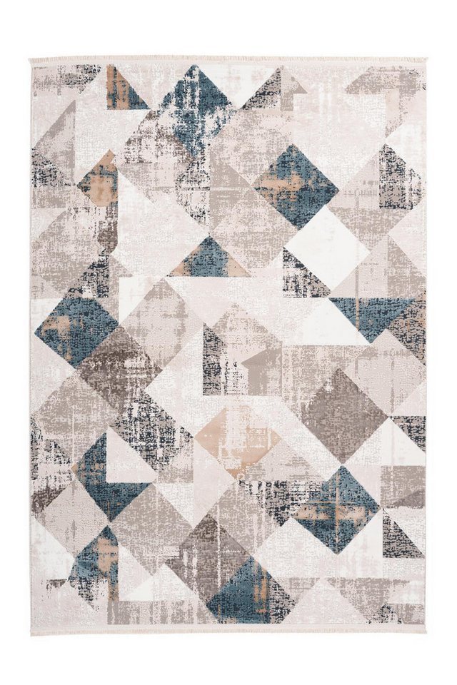 Teppich Kurzflorteppich Daimana 100 Grau 80 x 150 cm, Qiyano, rechteckig, Höhe: 12 mm von Qiyano