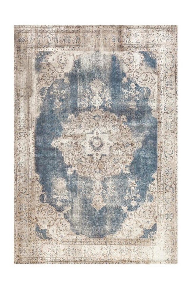 Teppich Kurzflorteppich Hikina 100 Blau 140 x 200 cm, Qiyano, rechteckig, Höhe: 0.9 mm von Qiyano