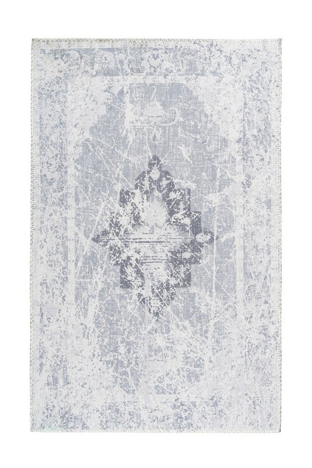Teppich Kurzflorteppich Holika 100 Grau 80 x 150 cm, Qiyano, rechteckig, Höhe: 5 mm von Qiyano
