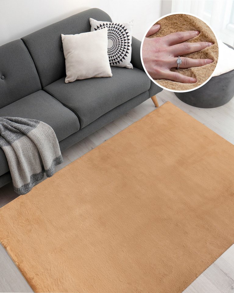 Teppich Kurzflorteppich Moana 100 Beige 120 x 180 cm, Qiyano, Höhe: 12 mm von Qiyano