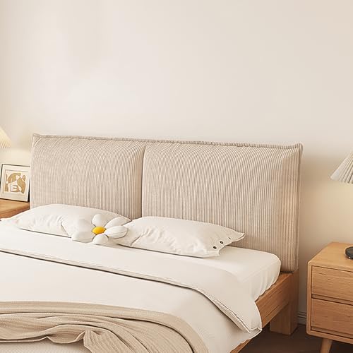 Qiydia Cord-kopfteilbezug, Dicke Stützrückenlehne fürs Bett, Abnehmbar und Waschbar, Flauschig Gepolsterter Kopfteilbezug Weiches Lesekissen für Bequemes Liegen(150x60cm Bandage Mount, B) von Qiydia