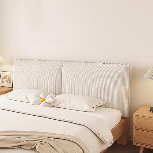 Qiydia Cord-kopfteilbezug, Dicke Stützrückenlehne fürs Bett, Abnehmbar und Waschbar, Flauschig Gepolsterter Kopfteilbezug Weiches Lesekissen für Bequemes Liegen(180x60cm Bandage Mount, A) von Qiydia
