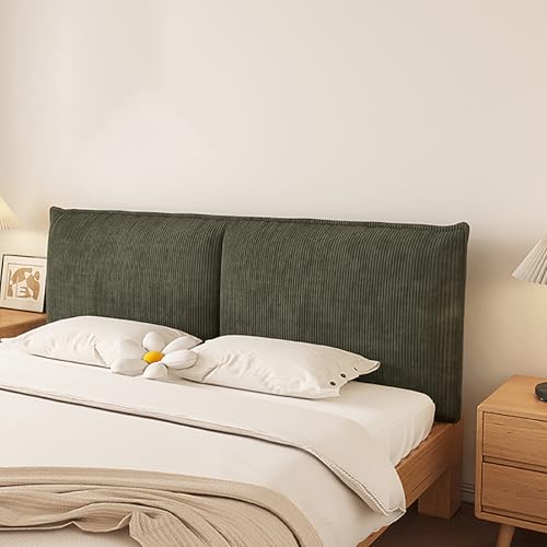 Qiydia Cord-kopfteilbezug, Dicke Stützrückenlehne fürs Bett, Abnehmbar und Waschbar, Flauschig Gepolsterter Kopfteilbezug Weiches Lesekissen für Bequemes Liegen(180x60cm Paste Mount, D) von Qiydia