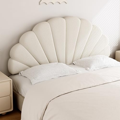 Qiydia Muschel-kopfteilkissen, Teddy-Fleece-kopfteilkissen, Gepolstertes Rückenlehnenkissen, Gewelltes Wandpaneel, Freistehend für Schlafzimmer, Stützpolster Zum Lesen(160x70x8cm(63x27x3inch), Pink) von Qiydia