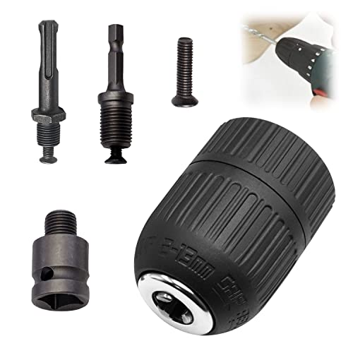 5 Stück Schnellspannbohrfutter, SDS Plus Adapter, Bohrfutter Sechskantschaft 2-13mm 1/2", SDS Adapter für Normales Bohrfutter, Bohrfutter Adapter, SDS Adapter, SDS Bohrfutter von Qiyiche