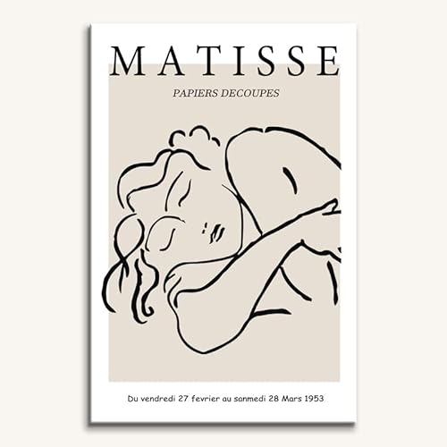 Qizee Matisse Sleeping Woman Prints, Matisse Exhibition Poster, Matisse Print, Matisse Poster, Matisse Woman Print, abstrakter Kunstdruck, 30,5 x 45,7 cm, ungerahmt von Qizee