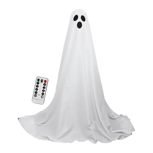 Beleuchteter Geist Für Den Außenbereich, Mit Fernbedienung - Spukige Leicht Zu Bedienen, Horror Halloween-Dekoration Für Garten Terrassen Vorgarten Balkon Haustür von Qizeroty