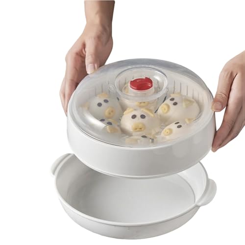 Dampfgarer Für Mikrowelle, Microwave Dampfgarer Mit Tablett Und Deckel, Microwave Mikrowellenschüssel, Mikrowellenbehälter, Pastakocher, Mikrowellen Reiskocher, 24.5x24.5x12.5 Cm von Qizeroty