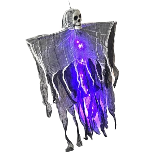 Halloween Skelett Dekoration | Zubehör Für Spukhäuser | Leuchtende Fliegende Dekoration Mit Nebel Für Garten Hof Feste Karneval Klassenräume Wand von Qizeroty