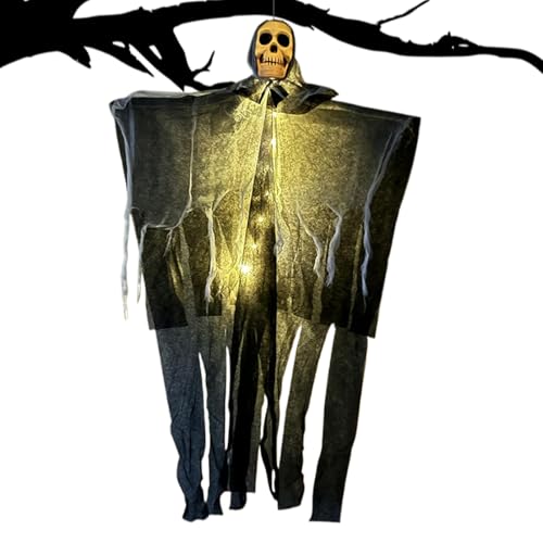 Halloween Skelett | Zubehör Für Spukhäuser - Leuchtende Fliegende Dekoration Mit Nebel Für Garten Hof Feste Karneval Klassenräume Wand von Qizeroty