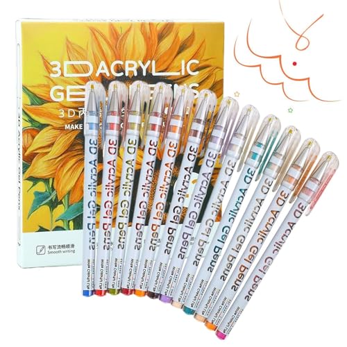 Qizeroty 3D Acryl Gel Pen,Mehrfarbiges Acryl Marker Kunst Set | Wasserbasis Zeichenstifte Für Holz Karten Stein Leinwand Qizeroty 3D Acryl Gel Pen,Mehrfarbiges Acryl Marker Kunst Set | Wasserbasis Zeichenstifte Für Holz Karten Stein Leinwand von Qizeroty