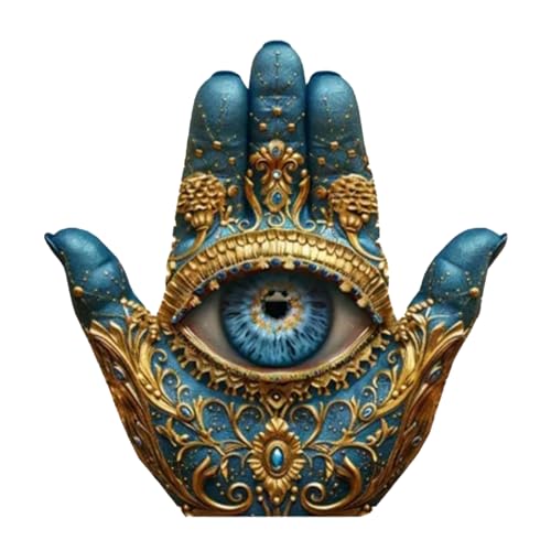 Qizeroty Evil Eye Palm Ornament, Evil Eye Hand Home Decor, Einzigartige Augenmuster Palm Print Form Dekoration Für Zuhause Wohnzimmer Schlafzimmer Büro Schreibtisch von Qizeroty