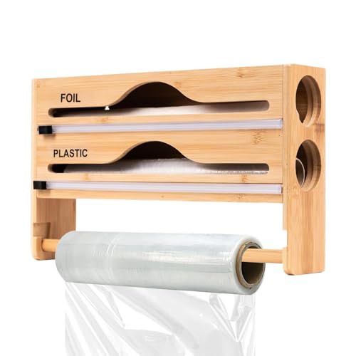 Qizeroty Folienhalter Mit Cutter - Frischhaltefolien-Spender | Küchenfolien Organizer Wandmontiert Aufbewahrungsbox mit Schneidefunktion für Papier Haushalt Kühlschrank Gewerbe Qizeroty Folienhalter Mit Cutter - Frischhaltefolien-Spender | Küchenfolien Organizer Wandmontiert Aufbewahrungsbox mit Schneidefunktion für Papier Haushalt Kühlschrank Gewerbe von Qizeroty