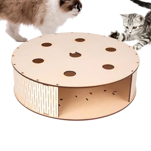 Qizeroty Interaktives Katzenspielzeug | Interaktives Holz Puzzle Fangbox Spielzeug Für Katzen,Haustierbedarf, Katzenspielzeug Für Bewegung Und Intelligenz Zuhause Balkon Garten von Qizeroty