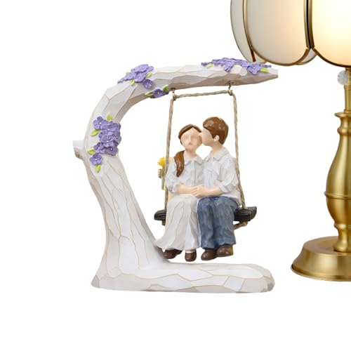 Qizeroty Paar Figurine | Romantische Ehepaar Skulptur | Resin Skulptur Schlafzimmer Deko Für Geburtstag Hochzeit Neuehe Verlobung Jubiläum Hochzeitsfeier von Qizeroty