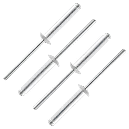 Qjaiune 100 Stück Aluminium-Popnieten 3/16 Zoll x 1 Zoll (Durchmesser x Grifflänge), Kuppelkopf-Blindnieten für Blech, Automobileisenbahn von Qjaiune