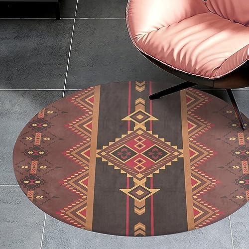 Qjjinxior 80 x 80 cm Flanell kleiner runder Teppich, Indianer-Bodenmatte, rutschfeste Teppiche für Schlafzimmer, Wohnzimmer, Dekoration Qjjinxior 80 x 80 cm Flanell kleiner runder Teppich, Indianer-Bodenmatte, rutschfeste Teppiche für Schlafzimmer, Wohnzimmer, Dekoration von Qjjinxior