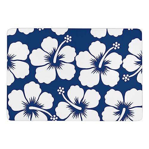 Qjjinxior Teppich, Blume, hawaiianischer Stil, weiche Bodenmatte für Wohnzimmer, Schlafzimmer (100 x 150 cm) von Qjjinxior