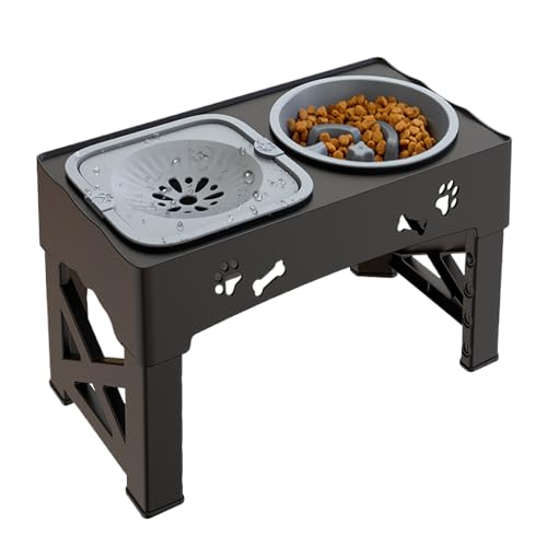 Qkbuza Erhöhter Hundenapf Mit Slow Feeder | Höhenverstellbarer Napfständer Mit Slow Feeder Napf | Tierfutterspender & Trinkbrunnen für Kleintiere, Katzenwelpen & Hunde Qkbuza Erhöhter Hundenapf Mit Slow Feeder | Höhenverstellbarer Napfständer Mit Slow Feeder Napf | Tierfutterspender & Trinkbrunnen für Kleintiere, Katzenwelpen & Hunde von Qkbuza