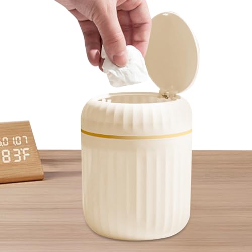 Qkbuza PP-Mülleimer, Büromülleimer, Tischmülleimer mit Druckknopfdeckel, niedlich, tragbar, für Nachttisch, Wohnzimmer, Büro, Badezimmer, Küche Qkbuza PP-Mülleimer, Büromülleimer, Tischmülleimer mit Druckknopfdeckel, niedlich, tragbar, für Nachttisch, Wohnzimmer, Büro, Badezimmer, Küche von Qkbuza
