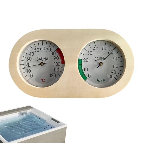 Qkbuza Temperatur- und Feuchtigkeitsmonitor – Temperatur- und Feuchtigkeitsmesser für Sauna, tragbar, aus Holz, präzise und leicht lesbar, für Schlafzimmer, Garten, Badezimmer, Garage, Küche Qkbuza Temperatur- und Feuchtigkeitsmonitor – Temperatur- und Feuchtigkeitsmesser für Sauna, tragbar, aus Holz, präzise und leicht lesbar, für Schlafzimmer, Garten, Badezimmer, Garage, Küche von Qkbuza