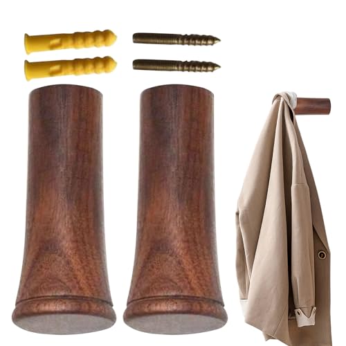 Qkbuza Wandhaken Aus Holz,2-Teilig Wandmontiert Hutschrank Kleiderbügel - Robuster Aufbewahrungshalter für,Einweihung Weihnachten Geschenk von Qkbuza