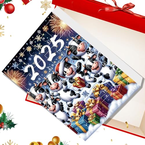 Qkbuza Weihnachtskalender - Niedliche Kalender mit 24 Kuhfiguren - Weihnachtsdekoration Spielzeug Figuren Für Kinder Erwachsene Mädchen Familienfest Tisch Wand Baum Klassenzimmer Qkbuza Weihnachtskalender - Niedliche Kalender mit 24 Kuhfiguren - Weihnachtsdekoration Spielzeug Figuren Für Kinder Erwachsene Mädchen Familienfest Tisch Wand Baum Klassenzimmer von Qkbuza