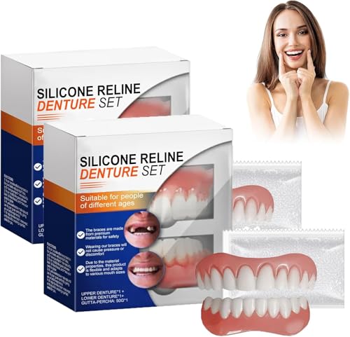 Luhaka Silicone Reline Denture Set, Bikenda Silicone Reline Denture Set, Bikenda Denture Set, Bikenda Silicone Reline Denture Set, Silicone Soft Dentures Repair. (2pcs) von Qklovni