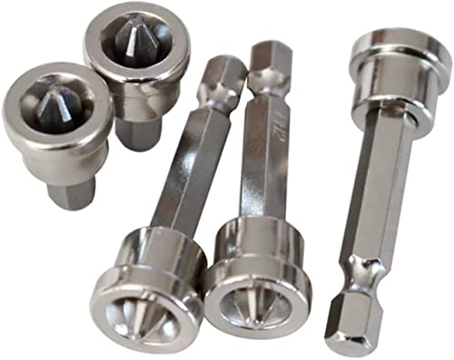 Magnetische Positionierungs-Schraubendreher-Bits, Holzbearbeitungsschraube, Sechskant-Schaft, Positionier-Bit, Batchkopf, rutschfeste Bohrer-Bits, 25 mm/50 mm (25 mm + 50 mm) von Qklovni