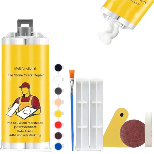 Multifunctional Tile Stone Crack Repair Kit, Tile Granite and Marble Repair Kit, Tile and Ceramic Glaze Repair Paste,for Fix Cracked Bathtub Chip Countertop Porcelain. (1) von Qklovni