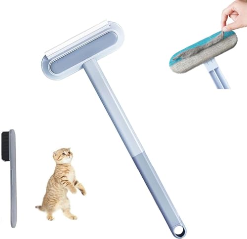 Multifunktionaler Tierhaarentferner, 4-in-1-Haarentfernungsbürste, Haustier Hund Katze Haarreiniger Bürste, Wiederverwendbarer Tierhaarentferner für Teppich Auto Glas (1 Stück) von Qklovni