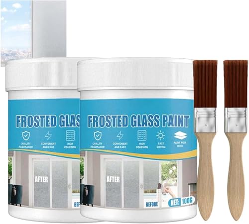 Qklovni Milchglasfarbe, Tür-Fensterschattierung, Milchglasfarbe, matt, trübe Frost, für Badezimmer, Schlafzimmer, Hotel, Bürofenster, 100 g (2 Stück) von Qklovni