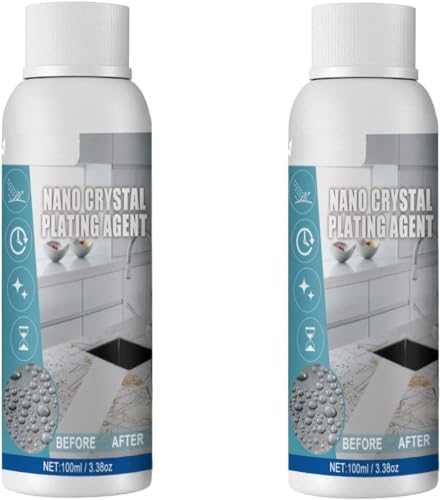 Stone Nano Crystal Plating Agent, Marble Nano Crystal Plating Agent Furniture Kitchen Waterproof Protective Film Scratch, (2pcs) von Qklovni