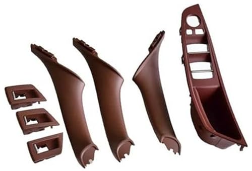 Qklyxr , for, F10 2010-2017 RHD rechts vorne Auto Fahrersitz Armlehne Innentürgriff Innenverkleidung Pull Trim Cover Autotür-Zuziehgriff(Wine Red-7pcs) von Qklyxr