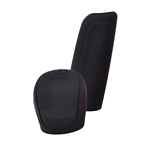 Qklyxr 2Pc Auto Manuelle Silikon Shift Getriebe Kopf Knob Abdeckung Handbremse Hand Brems Abdeckungen Hülse Fall Haut Schutz styling Schaltknauf(Black) von Qklyxr